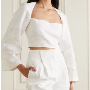NWT Mara Hoffman Julia white 100% hemp Crop Top size 00